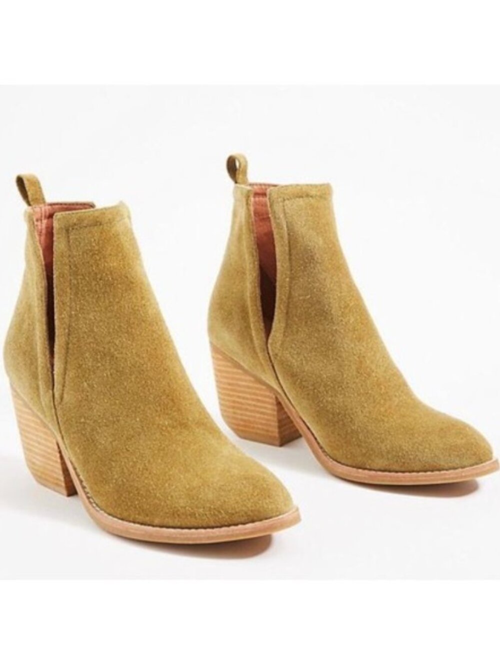 Jeffrey Campbell Orwell Suede Ankle Booties in Camel Tan